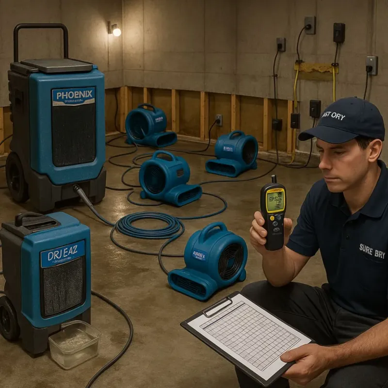 Structural Drying and Dehumidification process in Richland Parish, LA